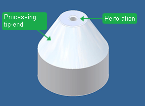 Perforation and processing tip-end