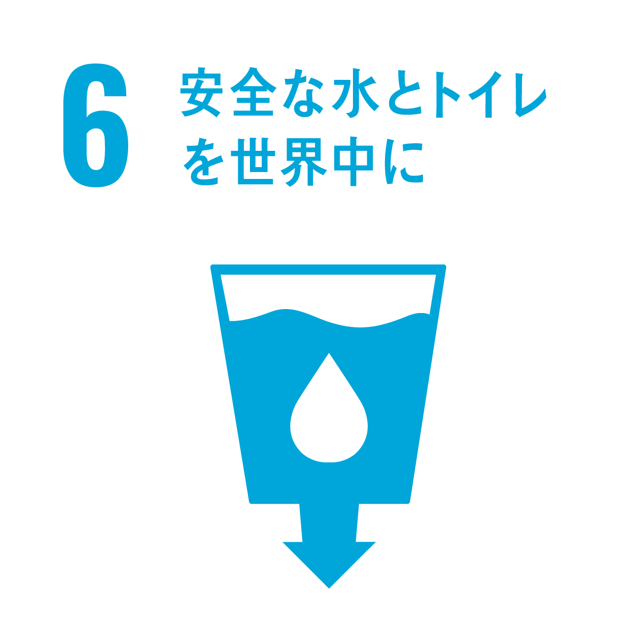 SDGsアイコン：安全な水とトイレを世界中に
